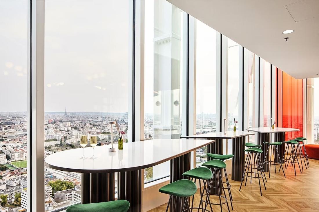 Bar at Wyndham Paris Pleyel overlooking Paris